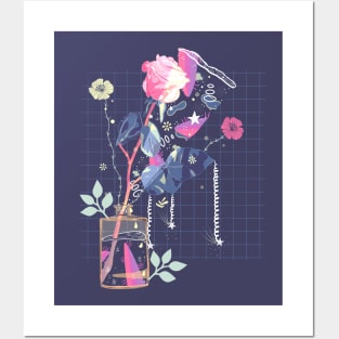 Stylish rose in a vase Posters and Art